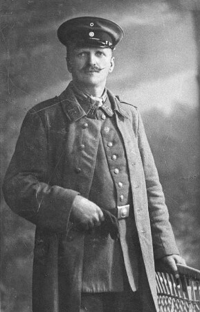 Oderwitz-Niederoderwitz. Kretschmer-Windmühle, Müller Carl Heinrich Kretschmer als Soldat, während 1. Weltkrieges, Repro