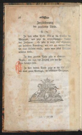 Zergliederung der gegebenen Theile