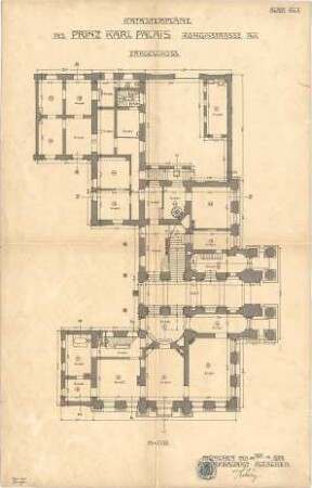 Landbauamt München; München; Prinz-Carl-Palais, Umbauten - Grundriss EG
