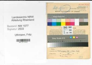 Entnazifizierung Fritz Uthmann , geb. 07.02.1899 (Polizist)