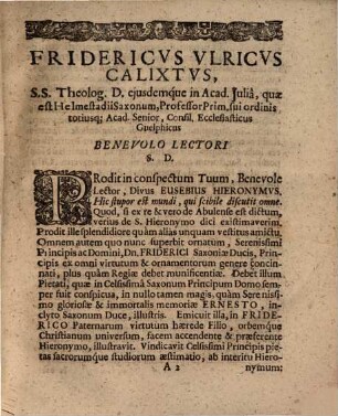 Divi Hieronymi operum splendidiori quam alias unquam apparatu in lucem prodeuntium idea