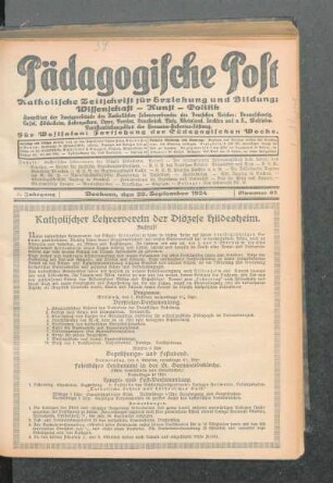 Katholischer Lehrerverein der Diözese Hildesheim : Aufruf!