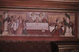 Albrecht der Entartete, seine Gemahlin und Hofdame Kunigunde von Eisenberg an der Festtafel
