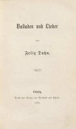 Balladen und Lieder
