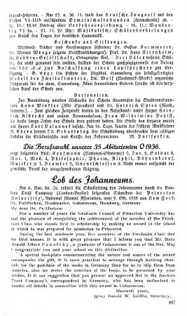 Die Berufswahl unserer 35 Abiturienten O 1936.