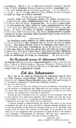 Die Berufswahl unserer 35 Abiturienten O 1936.