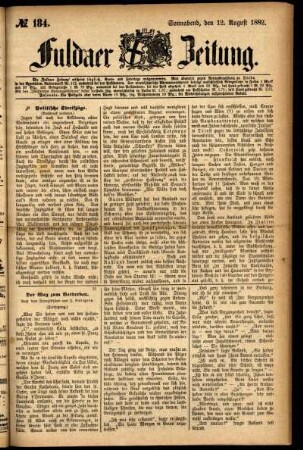 Ausgabe vom Samstag, den 12. August 1882.