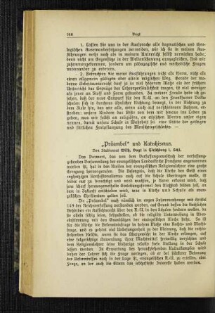 "Präampel" und Katechismus