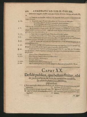 Caput XX. De fide publica, qua bellum finitur, ubi de pacis pactione ...