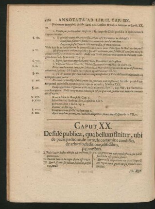 Caput XX. De fide publica, qua bellum finitur, ubi de pacis pactione ...