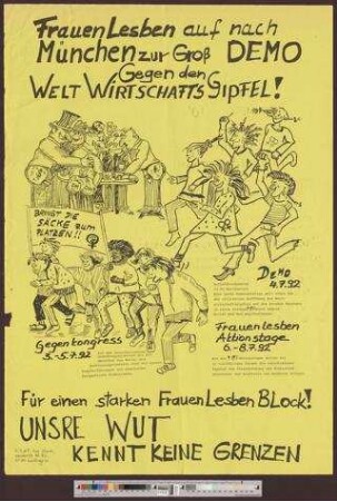 FrauenLesben auf nah München zur Großdemo gegen den Weltwirtschaftsgipfel! : Für einen starken FrauenLesbenBlock! Unsere Wut kennt keine Grenzen!