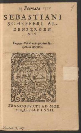 Poëmata || SEBASTIANI || SCHEFFERI AL-||DENBERGEN-||SIS.|| ... ||