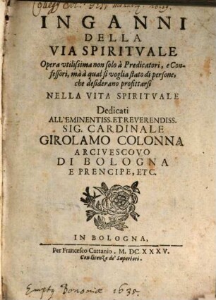 Gl' inganni della via spirituale