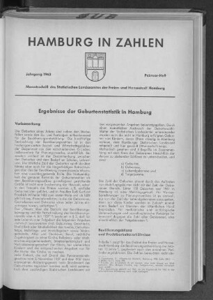 Ergebnisse der Geburtenstatistik in Hamburg
