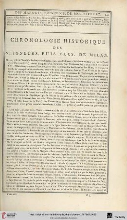 Chronologie historique des seigneurs, puis ducs, de Milan