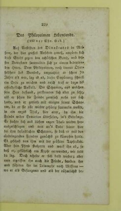 Des Philopoimen Lebensende. (183 vor Chr. Geb.)