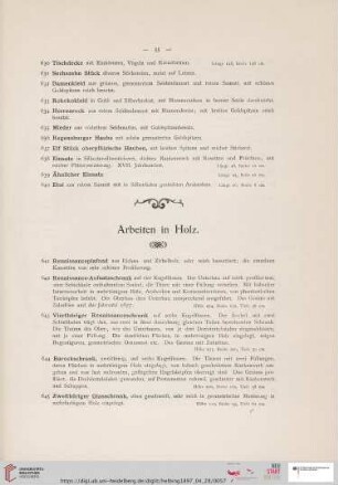 Arbeiten in Holz (Nr. 641 - 757)