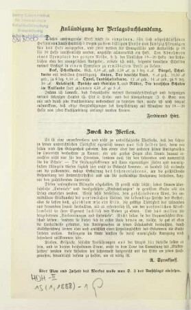 Ankündigung der Verlagsbuchhandlung
