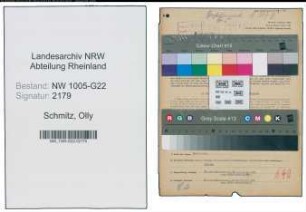 Entnazifizierung Olly Schmitz , geb. 11.06.1890 (Prokuristin)