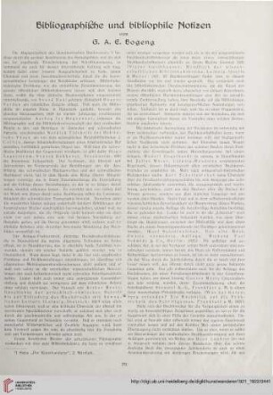3/4: Bibliographische und bibliophile Notizen