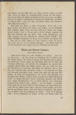 Mose und Gottes Lampen