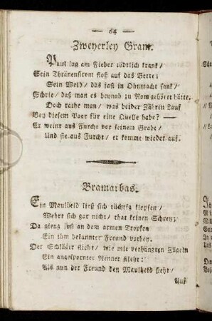 Zweyerlei Grane