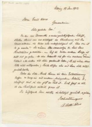 Brief an Emil Kross : 19.01.1912