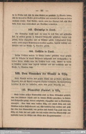 XIII. Vom Einmachen der Gemüse in Essig