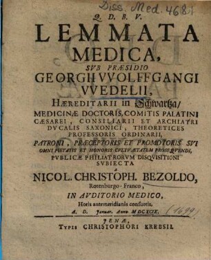 Lemmata Medica