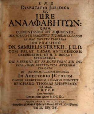 Disp. iur. de iure analphabētōn