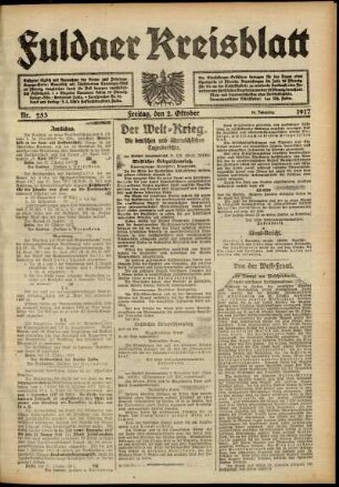 Ausgabe vom Freitag, den 02. November 1917.