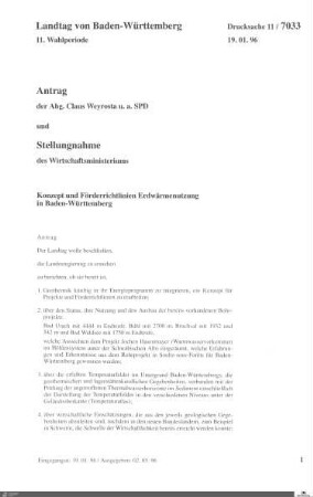 Antrag der SPD: Erdwärmenutzung