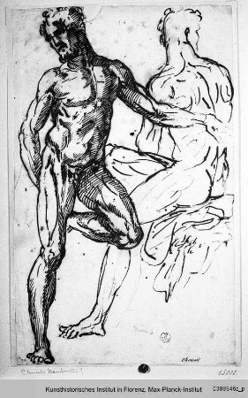 Stehende männliche Figur mit angewinkeltem linken Bein