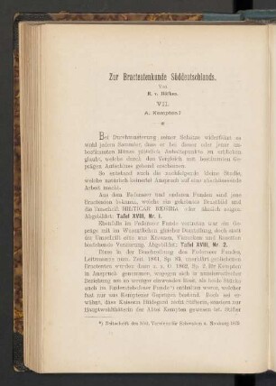 Zur Bracteatenkunde Süddeutschlands.