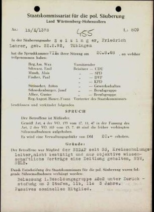 Seizinger, Friedrich