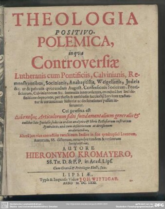 Theologia positivo-polemica recognita