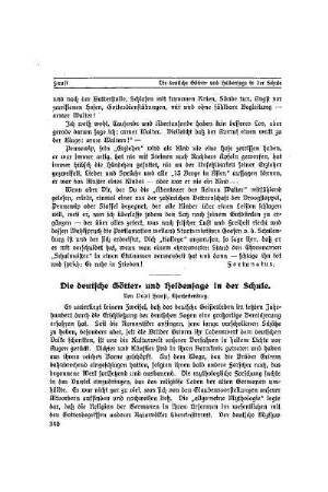 Die deutsche Götter= und Heldensage in der Schule