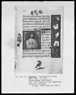 Flämisches Gebetbuch mit Kalender — Schmerzensmann, Folio 201recto