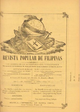 Ano 1, Num. 11, 10. Noviembre 1888