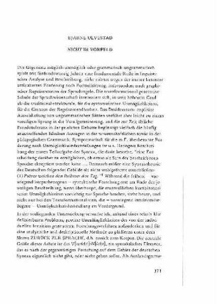"Nicht" im Vorfeld