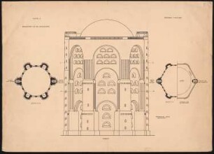 Wasserturm Sternschanze, Hamburg: Aufriss 1:100, 2 Schnitte 1:200