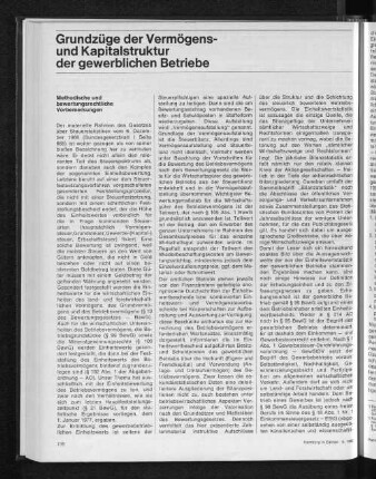 Grundzüge der Vermögens- und Kapitalstruktur der gewerblichen Betriebe