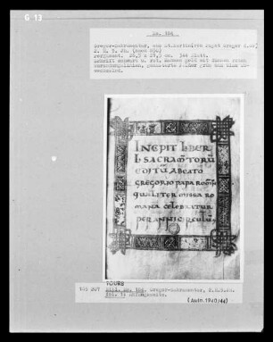 Gregor-Sakramentar — Anfangsseite, Folio 1 recto