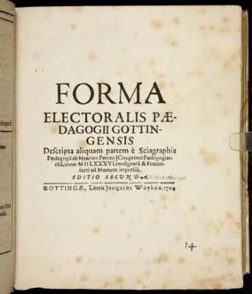 Forma Electoralis Pædagogii Gottingensis