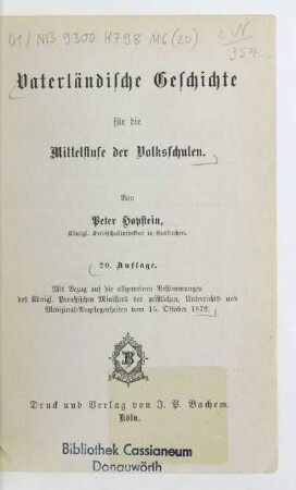 Vaterländische Geschichte für die Mittelstufe der Volksschulen