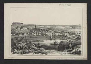 Ansicht von Pirna, Lithographie, um 1850? : Pirna. Sächs. Schweiz / Lith. v. H. Williard. - Dresden : E.Müller ; Dresden : Braunsdorf , [um 1850?]. - 1 Kunstbl. : Lithogr. ; 17 x 12 cm