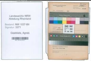 Entnazifizierung Agnes Goebbels , geb. 10.09.1898 (Geschaeftsinhaberin)