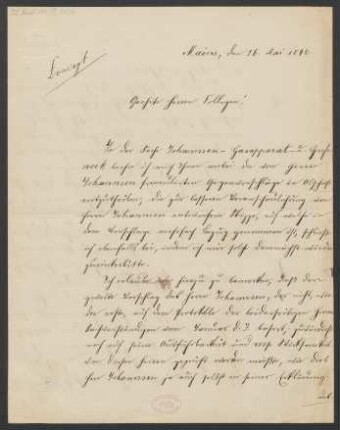 Brief an Jakob Josef Zuckmayer und Jakob Josef Zuckmayer : 26.05.1896