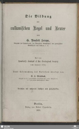 Die Bildung der vulkanischen Kegel und Krater