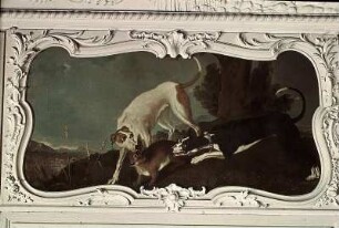 Jagdhunde mit Kaninchen